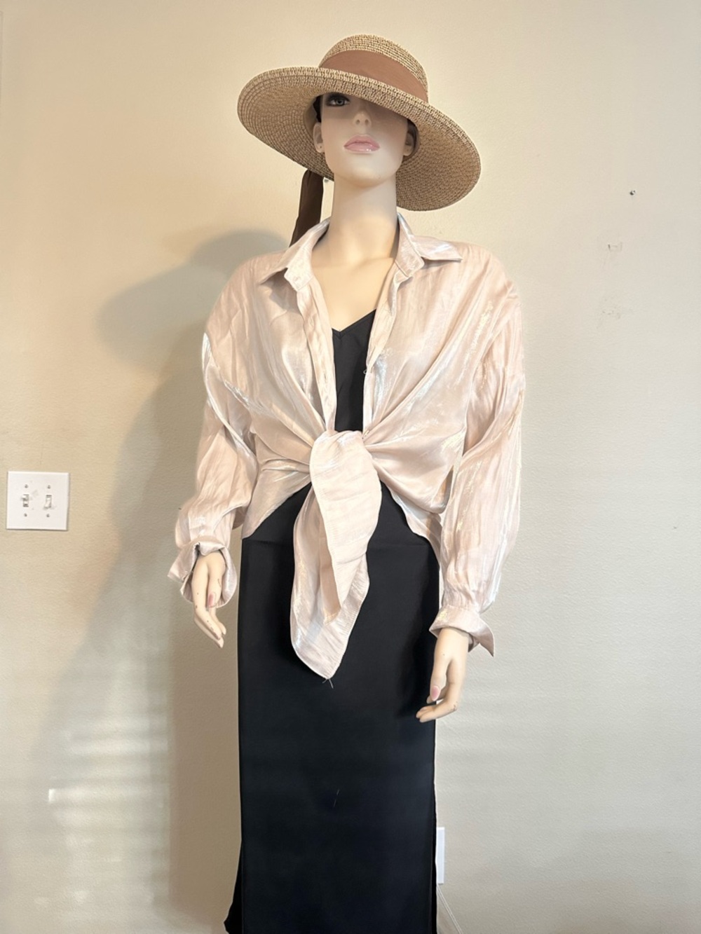 Elegant Shimmery beige shirt.